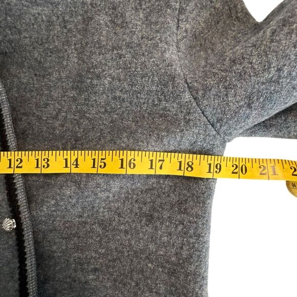 Land's End Boiled Wool Jacket Sz 8 Grey Double Breasted Preppy Classic Old Money - Picture 4 of 7